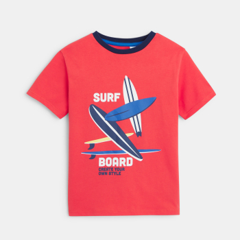 تيشيرت بأكمام قصيرة برسوم رياضة التزلج للأولاد